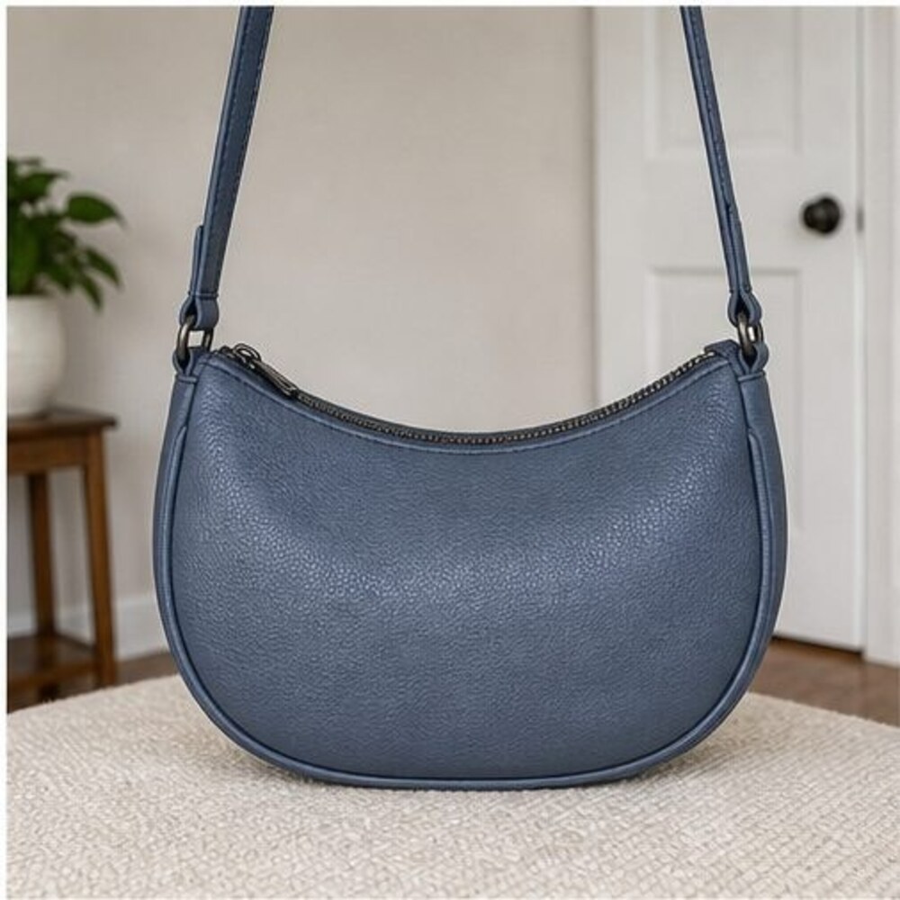 Mauve Suede Crossbody Bag